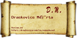 Draskovics Márta névjegykártya